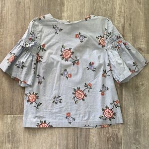 H&M floral top with embellished sleeves- size US 8.  Gently worn